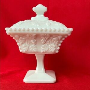 Elegant White Lidded Decorative Bowl